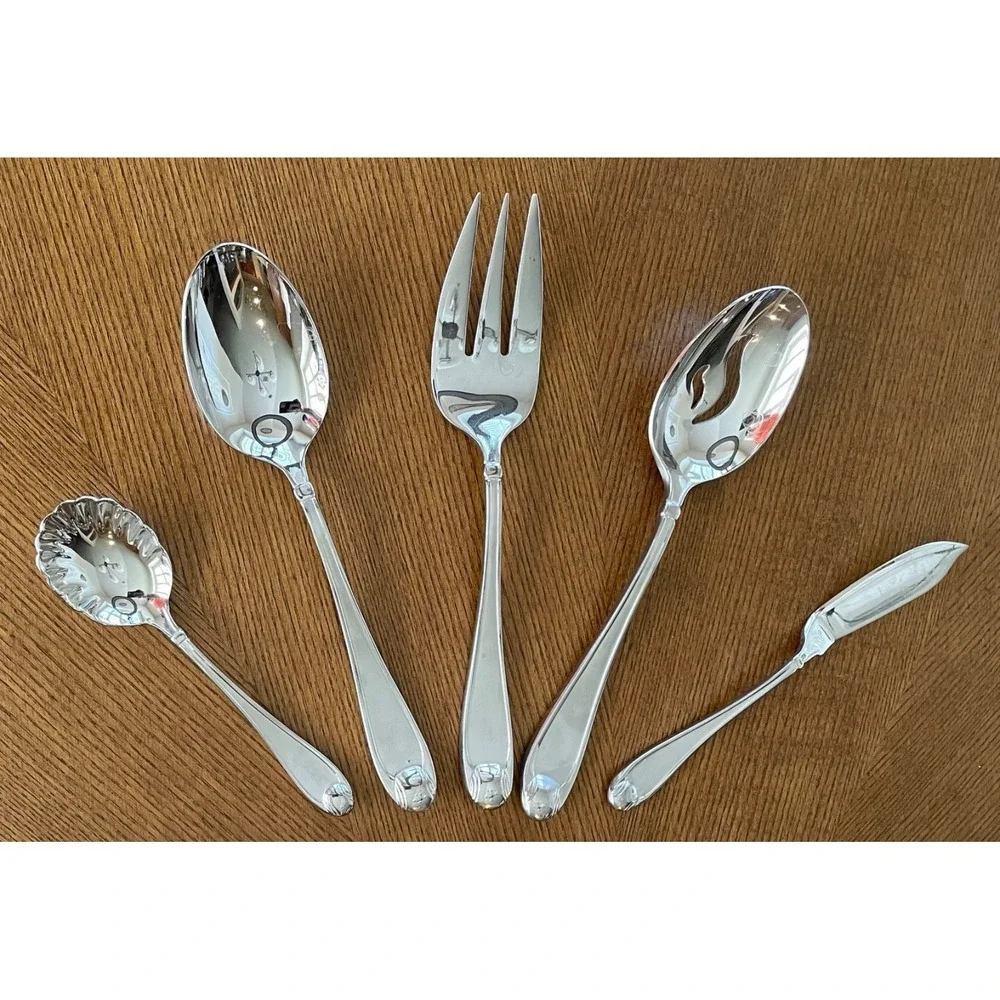 Oneida Satin Garnet 18/10 Stainless Flatware Set 59 Pc Service + Serving Pieces